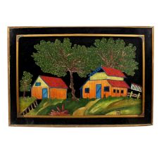 Oil Painting Of Country House In Forest