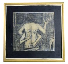 Framed Paper Charcoal Painting Of The Grudge