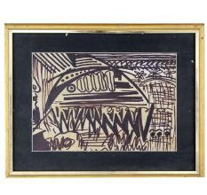 Charcoal Abstract Art Painting