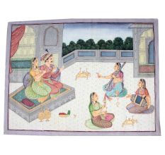 Mughal Miniature Painting Emperor Jahangir Enjoying Romance