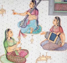 Mughal Miniature Painting Emperor Jahangir Enjoying Romance