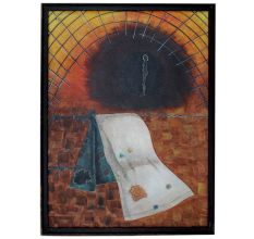 Lonely Women Towel Abstract Canvas Painting