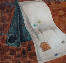 Lonely Women Towel Abstract Canvas Painting