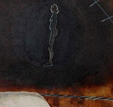 Lonely Women Towel Abstract Canvas Painting