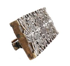 Engraved Brass Metal Mold Stamp With Floral Design