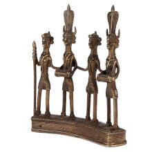 Brass Figurines Of Tribal Musical Band From Dhokra