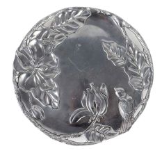 Brass Serving Tray Leafy Design In Silver Finish
