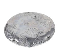 Brass Serving Tray Leafy Design In Silver Finish