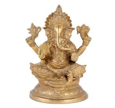 Brass Ganesha Statue In Blessing Pose