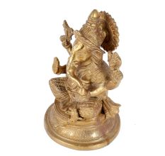 Brass Ganesha Statue In Blessing Pose