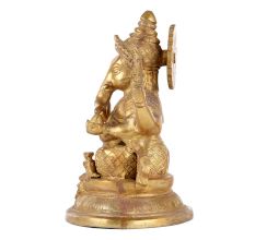 Brass Ganesha Statue In Blessing Pose