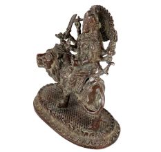 Brass Mata Sherawali Or Ma Durga Statue
