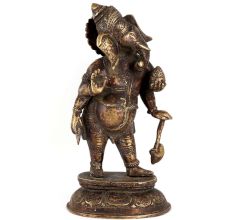 Standing Brass Ganesha Statue