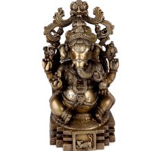 Brass Statue Of Lord Ganesha With Arch