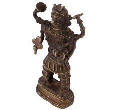Brass Tribal Musician Statue