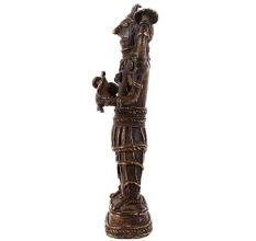 Brass Tribal Musician Statue