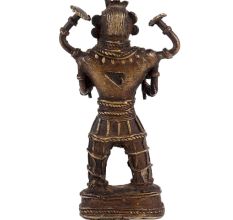 Brass Tribal Musician Statue