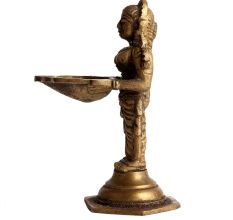 Golden Brass Deep Laxmi Holding Diya