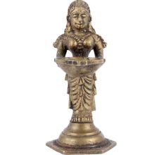 Golden Brass Deep Laxmi Holding Diya