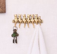 Brass Cat Wall Key Holder