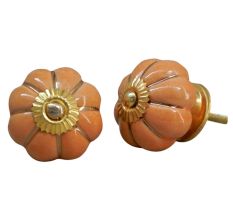 Sea Orange Ceramic Knob