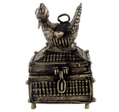 Brass Dhokra Jewelry Trinket Box Duck Statue