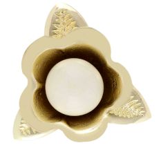 Golden Iron Cream Ceramic Bloom Cabinet Knobs