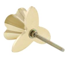 Golden Iron Cream Ceramic Bloom Cabinet Knobs