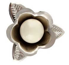 Silver Iron Cream Ceramic Bloom Cabinet Knobs