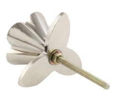 Silver Iron Cream Ceramic Bloom Cabinet Knobs