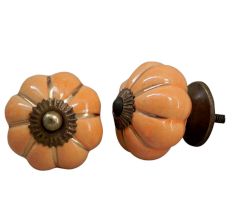 Sea Orange Ceramic Knob
