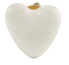 Cream Tiny Heart Ceramic Cabinet Knobs