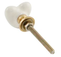 Cream Tiny Heart Ceramic Cabinet Knobs