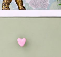 Pink Tiny Heart Ceramic Cabinet Knobs