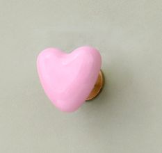Pink Tiny Heart Ceramic Cabinet Knobs