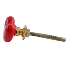 Red Tiny Heart Ceramic Cabinet Knobs
