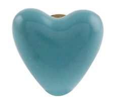 Sea Green Tiny Heart Ceramic Cabinet Knobs