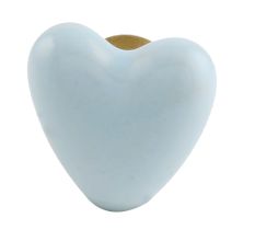 Sky Blue Tiny Heart Ceramic Cabinet Knobs 