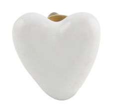 White Tiny Heart Ceramic Cabinet Knobs