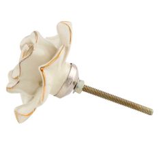 Cream Golden Rose Ceramic Cabinet Knobs