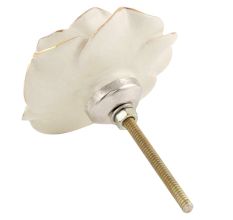 Cream Golden Rose Ceramic Cabinet Knobs