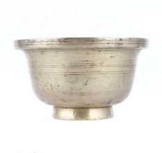 Brass Water Offering Bowl In Silver Finish