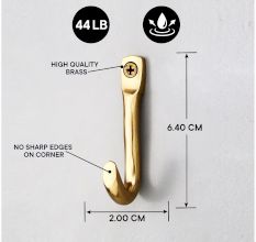 J Single Brass Hook In Golden Finish