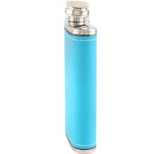 JB Blue Hip Flask In Leather Cover