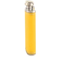 JB Yellow Hip Flask In Leather Cover