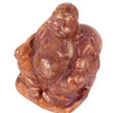 Tarnished Brass Laughing Buddha Statue