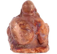 Tarnished Brass Laughing Buddha Statue