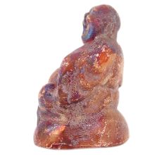 Brass Laughing Buddha Statue With Dark Patina