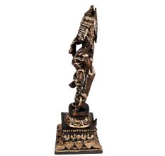 Lord Ganesha Om Mooshak Statue  Black And Golden