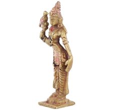 BrassÂ Andal Devi  Statue With Parrot
